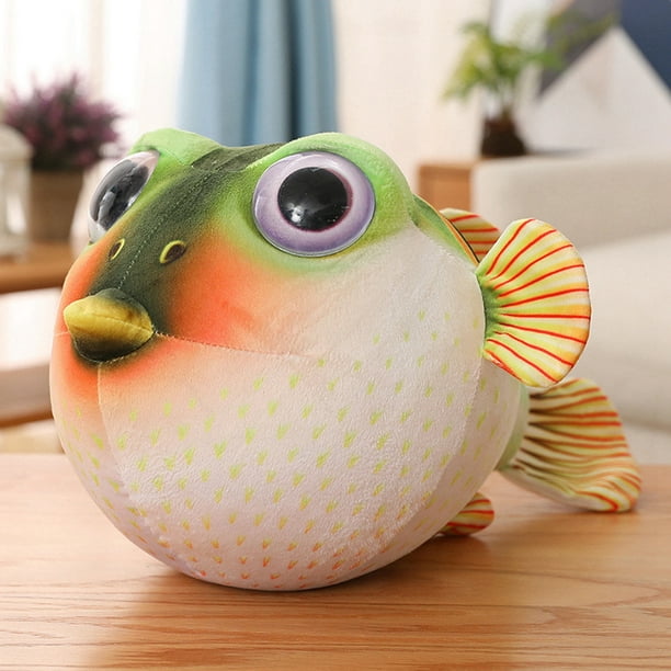 Puffer Fish Plush Stuffed Animal Toy Cute Puffer Fish Plush Toy Cartoon  Soft Stuffed Animal Fluffy Toy Throw Pillow Sofa Couch Bedroom Decor Gifts  