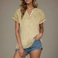 thumbnail image 3 of Mittory Short Sleeve Shirts for Women Fashion Plus Size Button Casual T Shirt Summer V Neck Printed Blouse Tees, 3 of 6