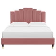 thumbnail image 4 of Modway Elise Queen Performance Velvet Platform Bed in Dusty Rose, 4 of 10