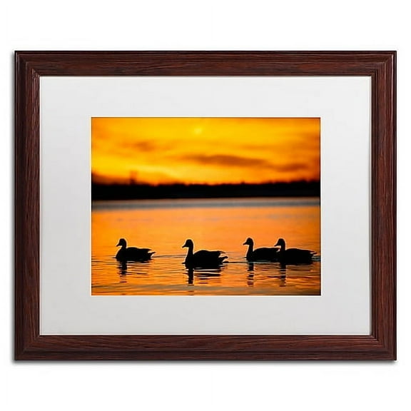 Trademark Fine Art "Jamaica Bay Sunset - NYC II" Canvas Art by David Ayash, White Matte, Wood Frame