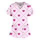 thumbnail image 4 of Puntoco Mujeres Camisetas de manga corta Uniforme de trabajo Día de San Valentín Blusa de bolsillo impresa Puntoco Puntoco-2244, 4 of 5