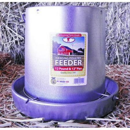 Miller Galvanized Steel Hanging Chicken Feeder Holds 12lb