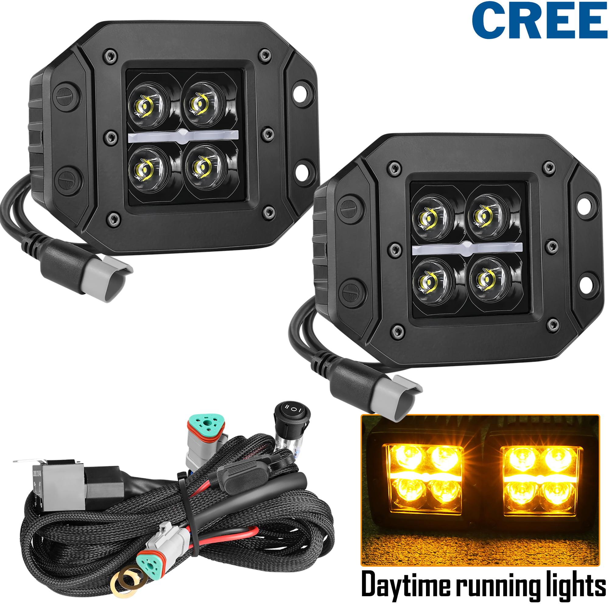 2X 8inch 36W Led Work Light Bar Spot Lamp Ford UTE Boat 4WD Driving 4x4 Truck 