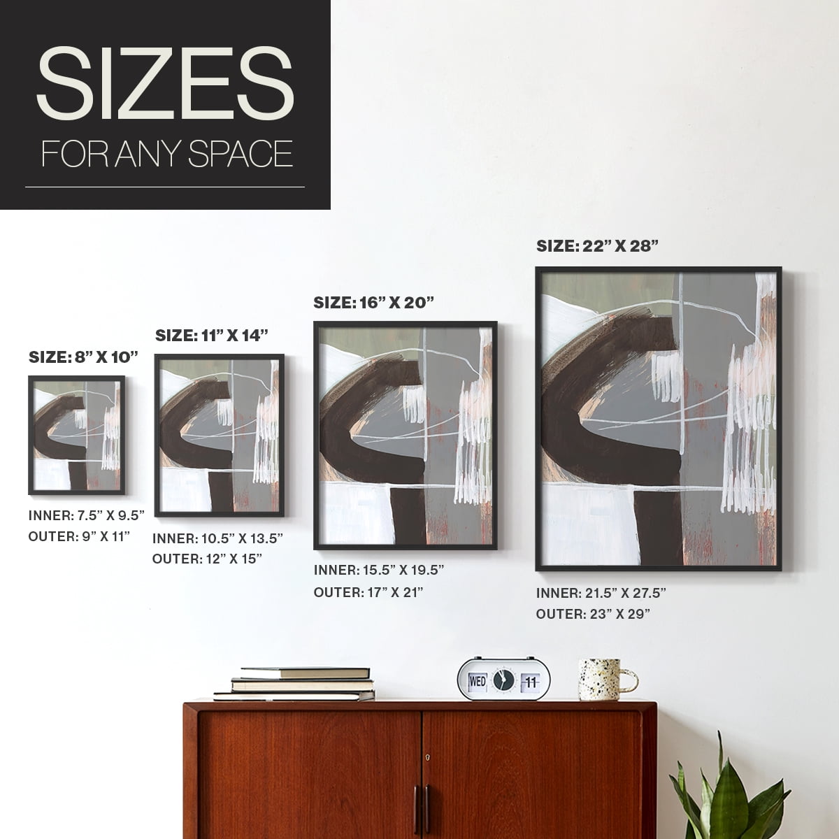 Arching Neutrals IV in Paper Solid Wood 8 x 10 Framed Print