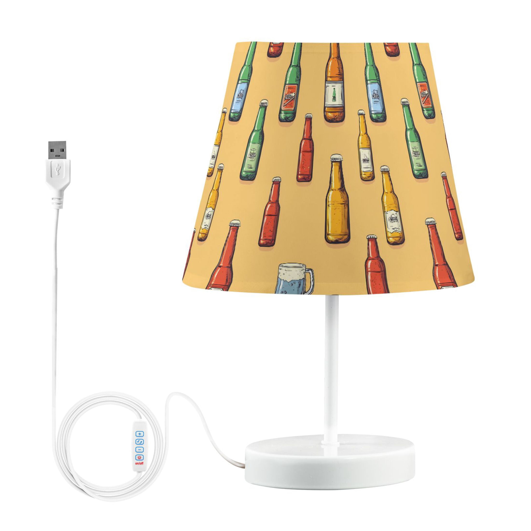 LED Desk Lamp Colorful Beer Bottle Table Nightstand Lamps with 3 Color Temperatures for Home Bedroom Living Room Decor 6x11