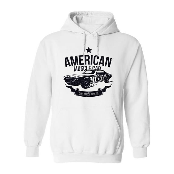 American Car Muscle Hoodie Men - Men Hoodie, White, 5XL
