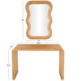 thumbnail image 3 of DecMode 27" x 39" Brown Wood Handmade Ribbed Console Table with Mirror, 2-Pieces, 3 of 10