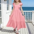thumbnail image 2 of TBWNWG Elegant Square Neck Sleeveless Backless Summer Dress for Girls Party Casual Outfit,Sizes 12-13 Years, 2 of 5
