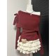 thumbnail image 2 of Hikigawa Otoño Invierno Moda Coreana Navidad Sexy Fuera del Hombro Suéteres de Mujer Lazo Patchwork Y2k Suéteres de Punto Delgados Tops, 2 of 5