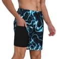 thumbnail image 2 of Yiaed Lightning Print Mens Swim Trunks Bathing Suit Compression Liner Beach Swim Shorts Swimwear Quick Dry Zipper Pocket No-Chafing Board Short-Large, 2 of 6