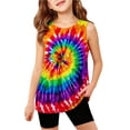 thumbnail image 3 of RUTAYY Boys Tank Tops Crew Neck Sleeveless Tie Dye Print Sports Outdoor Daily Wear Orange, 3 of 5