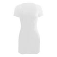 thumbnail image 5 of Vestido de mujer de color liso con cuello cuadrado y manga corta - Corte recto ajustado, estilo retro sexy para fiestas informales - Tallas S-XL, 5 of 5