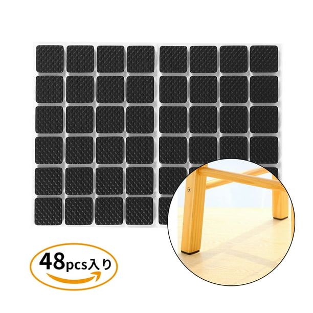YLSHRF Rubber Feet Pads 48Pcs Black Nonslip Self Adhesive Floor