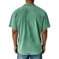 thumbnail image 3 of Yifymode Men's Vintage Washed Crew Neck Short Sleeve T-Shirt, Relaxed Fit with Chest Pocket Casual Style Mint Green M, 3 of 3