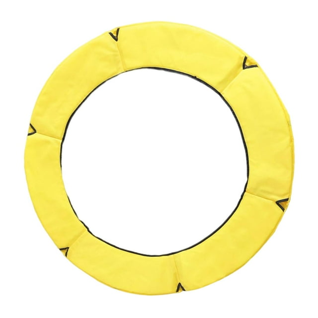 Tapis de Remplacement pour Trampoline, Couvre-Bord de Trampoline Imperméable et Résistant, Coussin à Ressorts pour Cadres de Trampoline Ronds Jaune 1,2 m