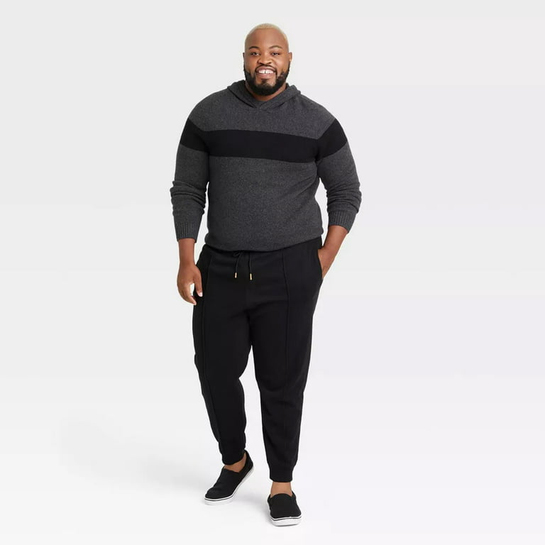 Black Sweatpants for Tall Guys: Men's Tall Fleece Black Jogger – American  Tall