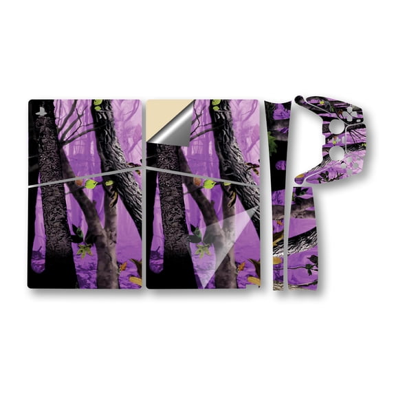 Gaming Skin Compatible With Sony PlayStation 5 PS5 Pro Bundle - Purple Tree Camo - Premium 3M Vinyl Protective Wrap Decal Cover - Easy To Apply | Crafted in the USA by MightySkins