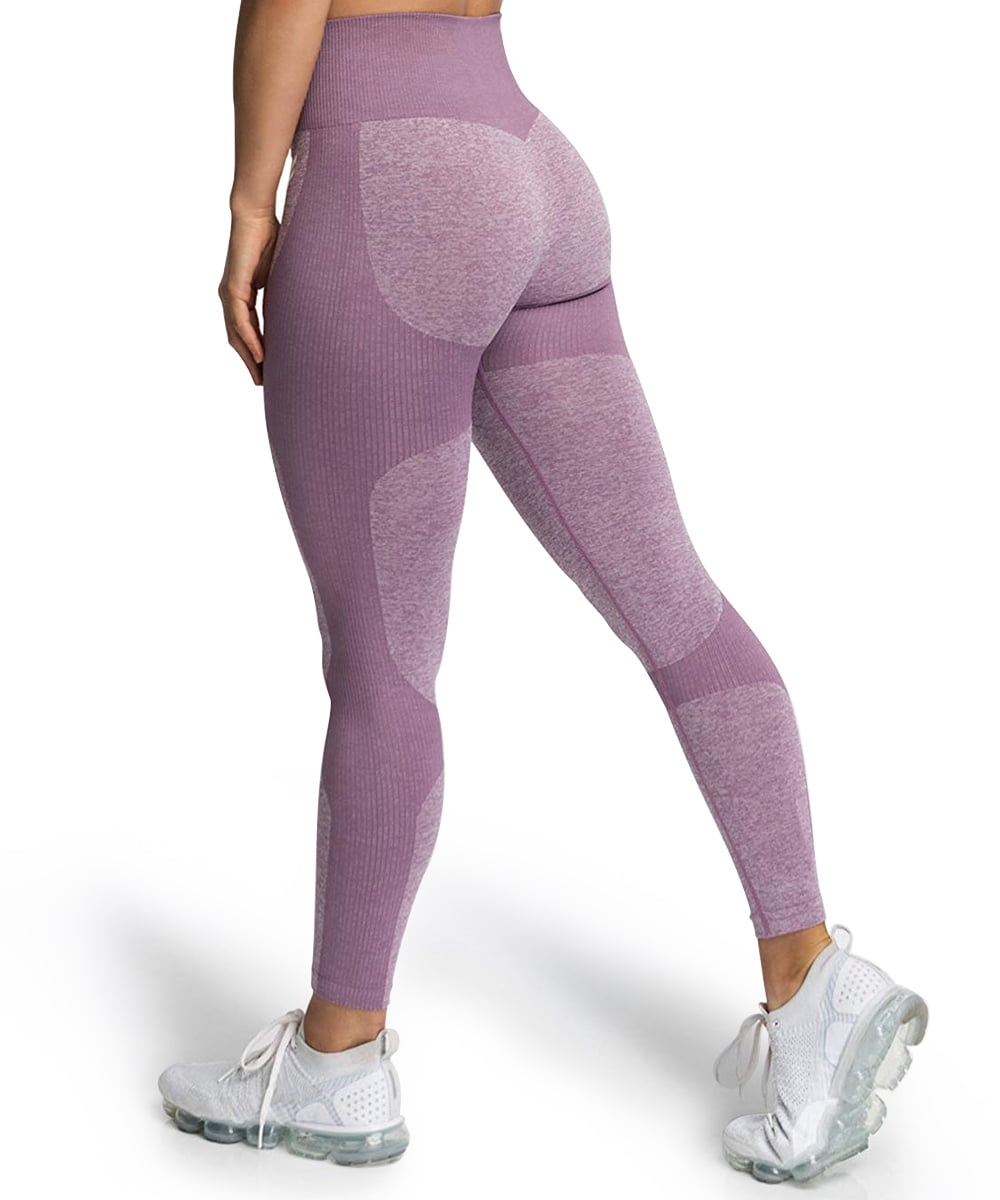 Yaavii Women Stretch Yoga Leggings Seamless High Waisted Tummy Control Yoga Pants for Gym Running Workout