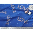 thumbnail image 2 of Soimoi Blue Cotton Voile Fabric Triangle & Floral Love Text Print Fabric by Yard 42 Inch Wide, 2 of 3