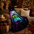 thumbnail image 3 of Neon Gamer Mode Design Vibrant Digital Gamer, Cozy Friendship Quote Scene, Warm Flannel Blanket for Living Room and Reading Nook, Art Lovers Friendship Gift, Fantasy Home Decor, 3 of 9