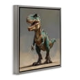 thumbnail image 2 of Stupell Industries Cottage Turquoise T-Rex Study Gray Floating Frame Canvas Art, 18 x 18, by Wumples, 2 of 8