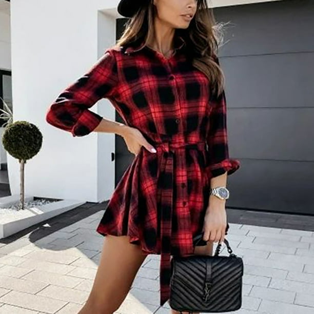 Vestido Informal Outfit Vestido Camisero Cuadros Vestido Camisero