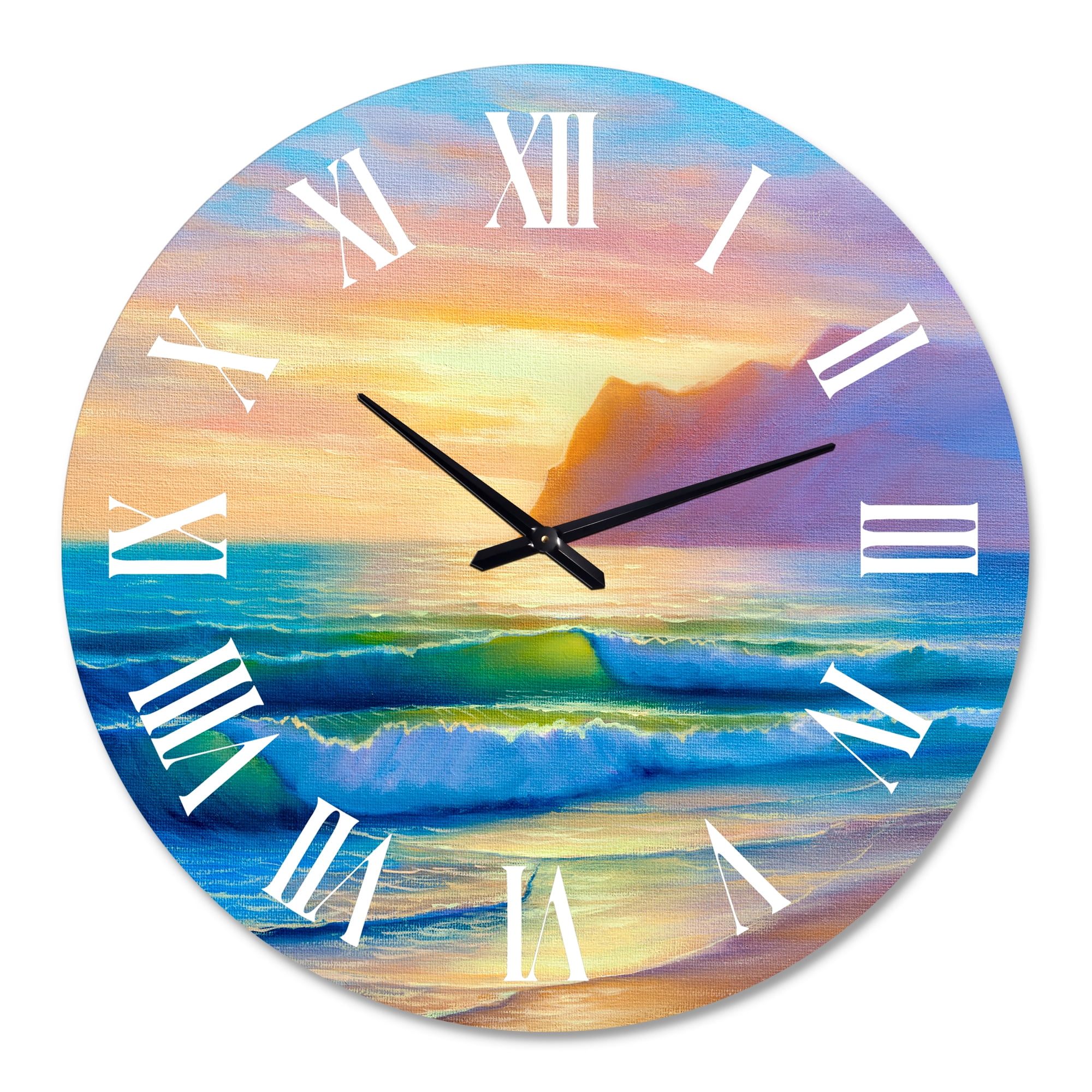Designart 1 in Quartz Coastal Wall Clock