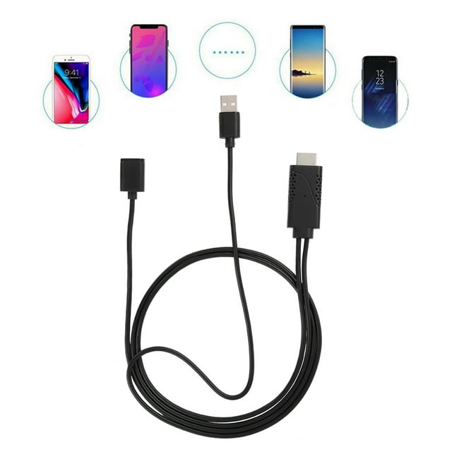 2 en 1 1080P USB hembra a HDMI macho HDTV Cable adaptador para iPhone Android