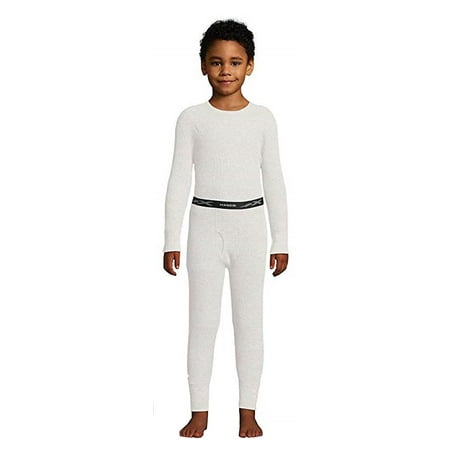 Hanes Boys X-Temp Thermal Underwear Sets - Preshrunk, 41076 Natural / Large