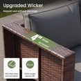 thumbnail image 3 of POTEBAN 6-Piece Space-Saving Patio Furniture Set, All Weather Brown Wicker Rattan Sectional Sofa with 2 Ottomans, Outdoor Conversation Set for Garden, Backyard, Gray Cushions, 3 of 9