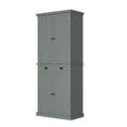 thumbnail image 5 of HOMEFORT 72" Traditional Freestanding Kitchen Pantry Cabinet Cupboard with Doors and 3 Adjustable Shelves, Gray, 5 of 9