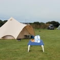 thumbnail image 6 of Beach Table for Sand Foldable Portable Height Adjustable Folding Side Table Desk for Camping Picnic BBQ with Carry Bag, White Blue, 6 of 7