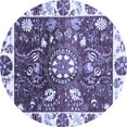 thumbnail image 1 of Ahgly Company Indoor Round Oriental Blue Traditional Area Rugs, 8' Round, 1 of 4
