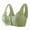 Green, variant on Front Hook Bra Plus Size Racerback Front Closure Bra for Women Unlined Underwire Wide Strap Green,L