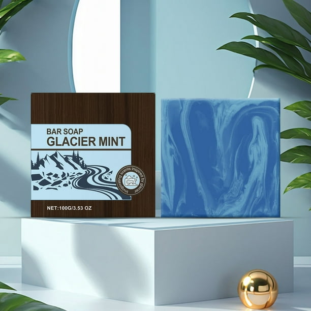 Jabón para hombre, jabón refrescante para piel grasa, jabón artesanal, limpiador facial, jabón de baño de 100 g.