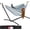 Ocean, variant on PETGLE Double Hammock with Steel Stand, Indoor Outdoor Brazilian-Style Cotton Bed w/Carrying Bag, 2-Person Capacity - Ocean