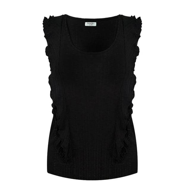 GEORGE G BLUSA CR SM OLANES LATERALES NEGRO