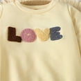 thumbnail image 6 of Coerni Toddler New Born Baby Boy Outfit Long Sleeved Pullover Sweatshirt Letter Print Set Kids Valentine's Day Outfit, 6 of 9