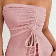 thumbnail image 6 of Womens Sexy Strapless Tube Top & Ruched Drawstring Mini Skirt 2 Piece Outfit Cutout Bodycon Club Party Nightout Summer Set, 6 of 6