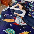 thumbnail image 6 of Erosebridal Cartoon Rocket Bedding Full Size,Outer Space Planet Bed Set,Universe Astronaut Bedding Sets Full Size For Boys Kids,Lightweight Bedroom Decorative Reversible,7Pcs, 6 of 6
