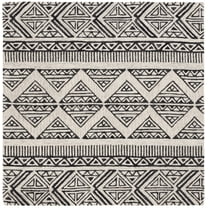 SAFAVIEH Metro Andrew Diamond Area Rug, Black/Beige, 6' x 6' Square