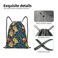 thumbnail image 4 of Wukai Blue Floral Drawstring Backpack Bag Sport Gym Sackpack Large Size String Backpack Cinch for Women Men-Small, 4 of 6