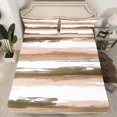 thumbnail image 2 of Manfei White Brown Ombre Twin Sheet Set,Geometric Graffiti,3-Piece Microfiber, 2 of 7