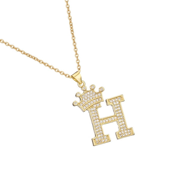 Qarigey InitialNecklacePendantEnglish Letter Alphabet A to Z Name Crystal Chain Charm Modern Valentine'sDay Joyas Regalos Ropa, zapatos y accesorios Miscelánea H 1