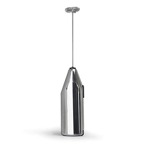 Primula Handheld Milk Frother Electric Hand Foam Lattes, Cappuccinos And Matcha, Stainless Steel Whisk, Battery Operated Foamer, Mini Frappe Maker Blender, One Size, Chrome