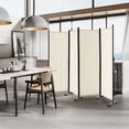 thumbnail image 4 of Biombo Separador de Habitaciones Costway 4 Paneles con Ruedas 225 x 30 x 173 cm Blanco, 4 of 10