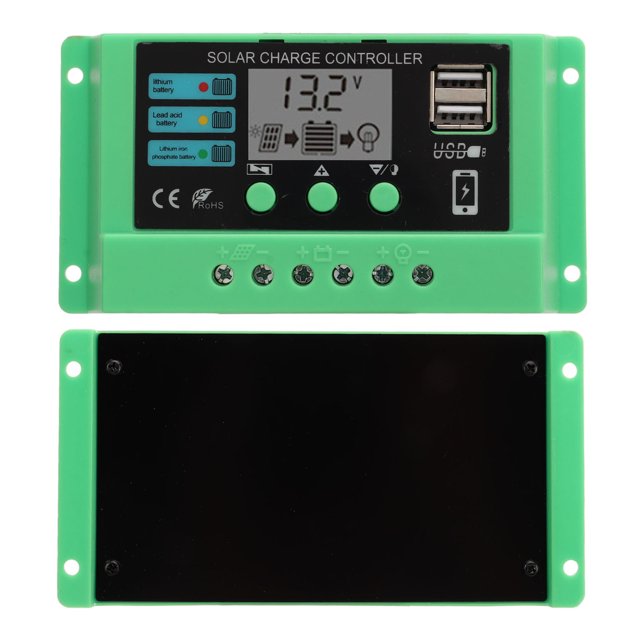 PWM Solar Charge Controller, 12V 24V Durable Adjustable Solar Charge Controller Various Protection For Business