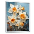 thumbnail image 2 of Designart "Stormy Gray And White Daffodils" Daffodils Floater Framed Canvas Wall Art, 2 of 5