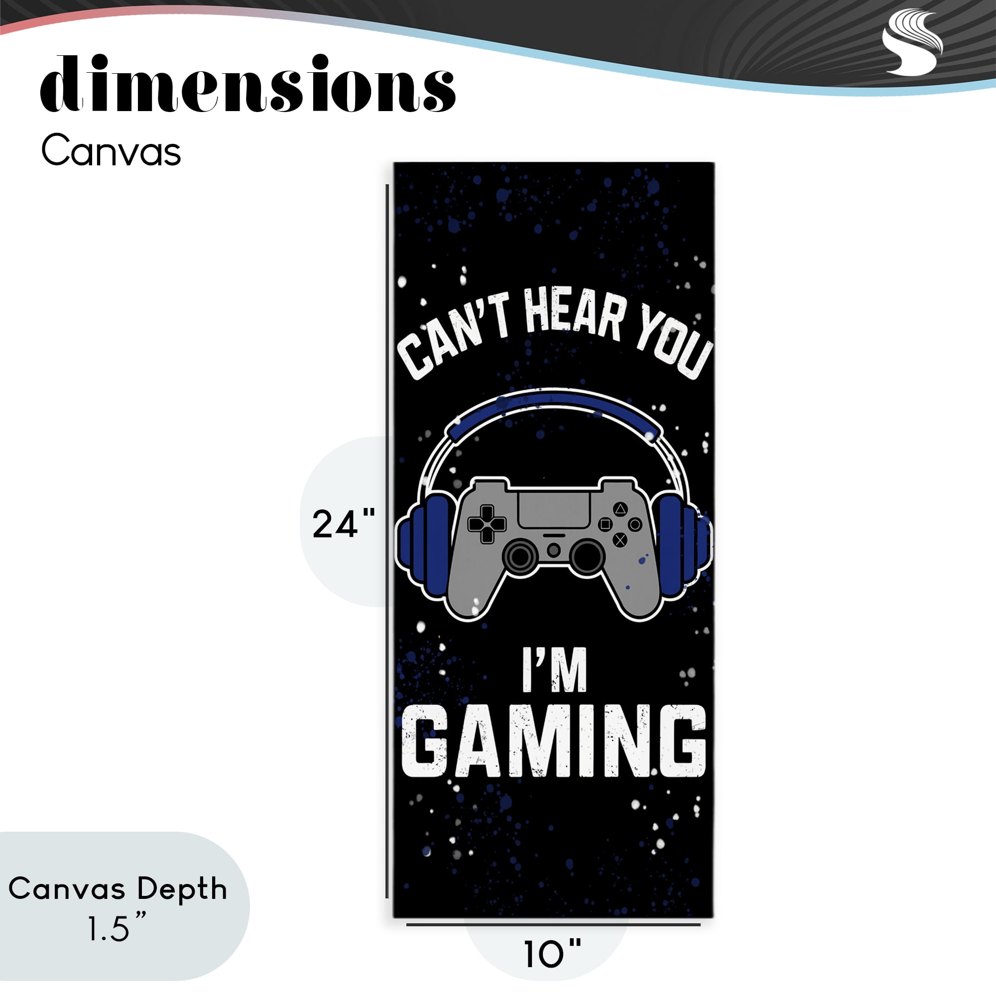 Stupell Industries Can't Hear You Gaming Canvas Wall Art, design by Kim Allen