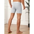 thumbnail image 3 of DARING DIVA Men's Stretch Waistband Boxer Brief Comfortable Solid Underwear 40 Light Gray, 3 of 6
